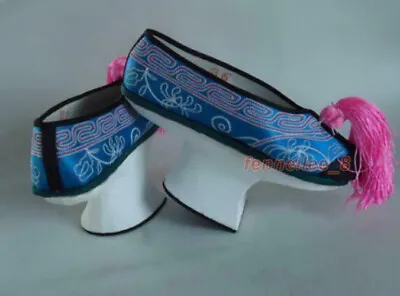 Ancient Costume Qing Dynasty Flower Pot Gege Block High Heel Pumps Shoes Womens • $33.38