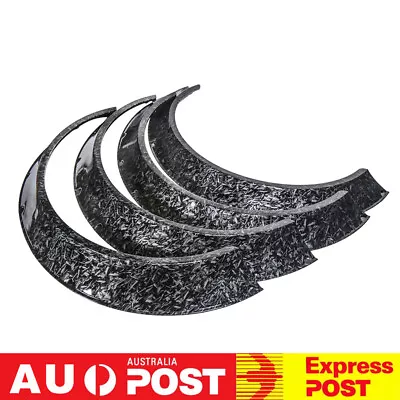 Universal 4Pcs 80+60mm Forged Carbon Fiber Look ABS Fender Flares  Wheel Arches • $109.87