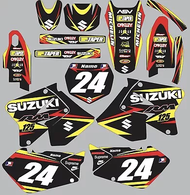 Suzuki RM125 RM 125 GRAPHICS Shrouds Plates Fenders 2003-2012 • $105