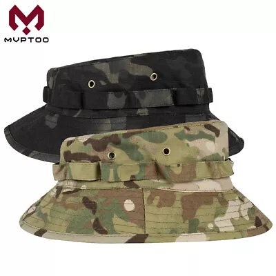 Boonie Bucket Hat Sunscreen Outdoor Fishing Military Hunting Multicam Cap Men • $12.50