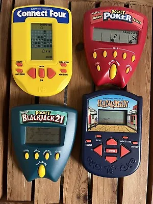 Lot Of Vintage Electronic Handheld Video Games  Poker 21 Connect Four Hangman • $16