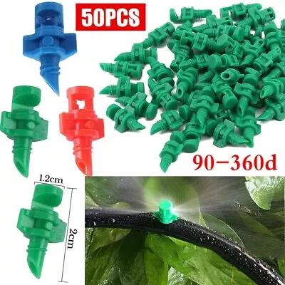 50x 90° 180° 360° Micro Spray Nozzle Sprinkler Garden Lawn Irrigation System • $8.94