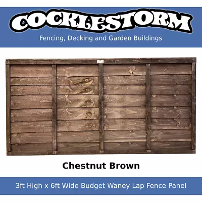 3ft High X 6ft Wide Chestnut Brown Fence Panel - Free Delivery Within 60 Miles • £23.50