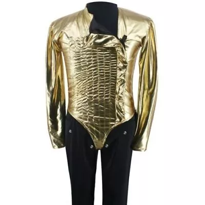 HOT Michael Jackson Classic BAD Dangerous Jam Golden Body Suit Costume • $54.15