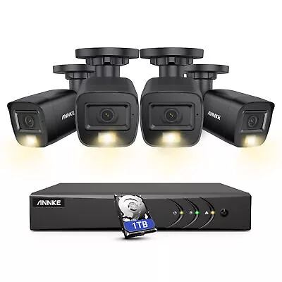 ANNKE 5MP CCTV Security System 4 Camera 8 Channel DVR IR & Color Night Vision • $349.49
