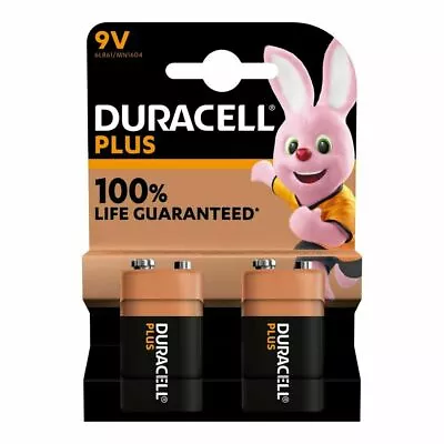 2 X Duracell 9V PP3 Plus Power Batteries Smoke Alarms (LR22 MN1604 6LR61)  • £6.49