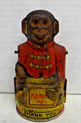J. Chein And Co Vintage 1940's 5  Tin Monkey Coin Bank 010924AST3 • $14.29