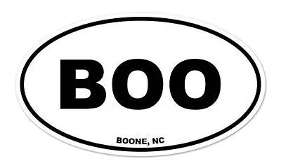 BOO Boone NC North Carolina White Oval Car Window Bumper Sticker Decal 5  X 3  • $3.89