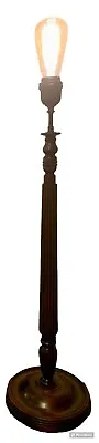 Mahogany Beveled Wood Spindle Column Table Lamp 28” Antique Style • $136.50