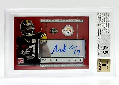 BGS 4.5 2009 Topps Platinum Refractor Red Mike Wallace RC Auto 2/10 Steelers • $29.99