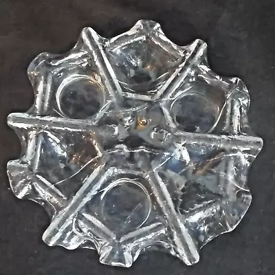 Vtg MUURLA Finland Mid Century Modern Ice Glass Candle Holder Tealight Votive • $29.45