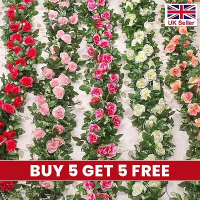 8Ft Artificial Flower Floral Fake Hanging Rose Garland Leaf Party Wedding Decor • £3.99