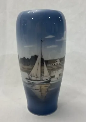 Vintage Royal Copenhagen Porcelain Vase Sailboat 4468 • $79.99