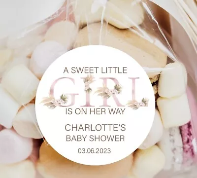 24 X Baby Shower Personalised Stickers 45mm • £3