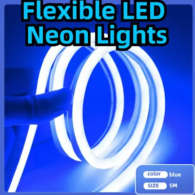 12V Flexible LED Strip Waterproof Sign Neon Lights Silicone Tube 5M Blue • $4.29