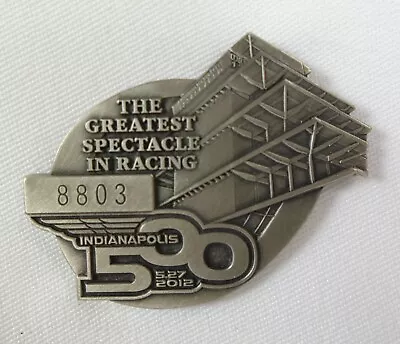 2012 Indianapolis 500 Silver Pit Badge #8803 Dario Franchitti Ganassi Racing • $39.99