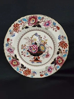 Mason's Patent Ironstone England 10.5  Plate BROCADE Gold Trim Exquisite & Rare • $34.95