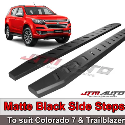 $305.10 • Buy Heavy Duty Steel Black Off Road Side Steps Suit Holden Colorado 7 & Trailblazer