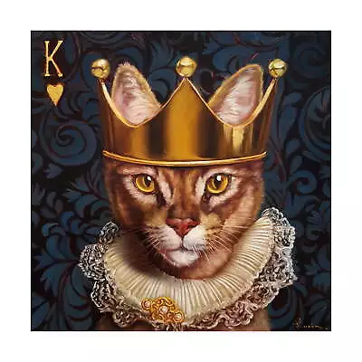 King Of Hearts Cat' Canvas Art By Lucia Hefferna • $30.60