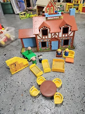 Vintage Fisher Price Little People Tudor Play Family House 952 W/ Accessories  • $75