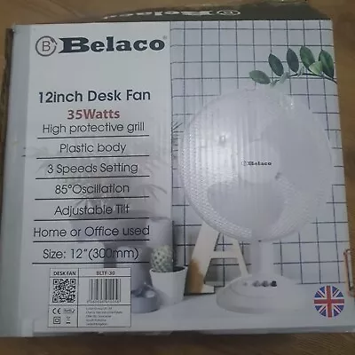 Belaco 12inch Table Fan Stand Fan Metal Fan Floor Fan Pedestal Fan • £12.60