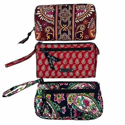 Vera Bradley Wallet Wristlet Petal Paisley Safari Sunset Coin Purse Lot Of 3 • $20.99