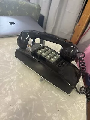 Vintage Landline ITT Wall Mount Push Button Telephone 1970-80's Black • $15