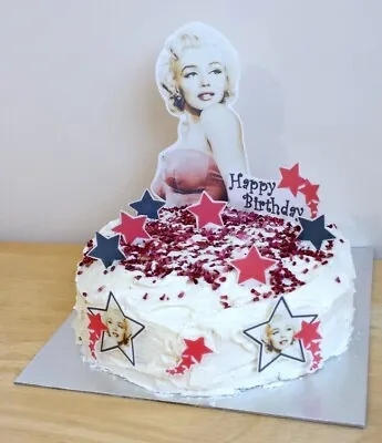 Marilyn Monroe Cake Scene Stand Up Toppers Edible Party Decorations Cup • £2.65