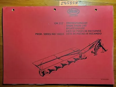 $20 • Buy Vicon Greenland CM217 Series 14055 Disc Mower Parts Manual 70.003.869/3
