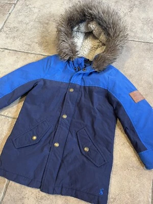£11.99 • Buy Joules Boys Ambleside Blue Padded Fur Trim Hood Warm Winter Coat Age 3 Years 
