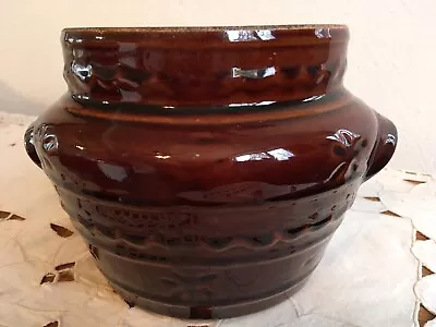 Vintage Marcrest Daisy Dot Oven Safe Stoneware Double Handled Bean Pot NO LID • $11.99