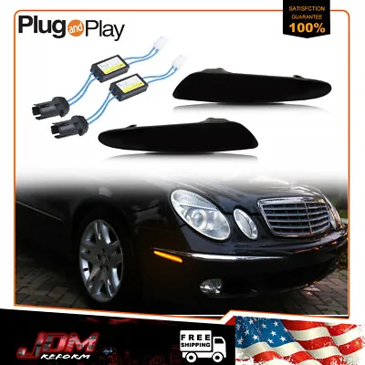 Smoked Side Marker Amber LED Front Bumper Lights For Benz E320 E350 E500 E55 AMG • $29.99