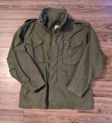 VTG Alpha Industries Olive Military Made USA M65 OG-107 Field Jacket M Reg. Read • $99.99