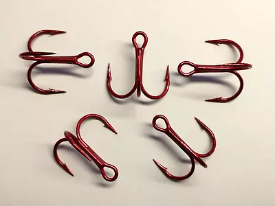 (25) Vmc Short-shank 1x Treble Hooks (size 4) Tin-red (9651tr) Bulk 9651 • $12