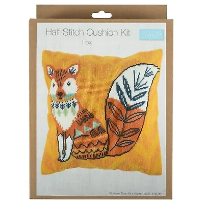 Trimits Half Cross Stitch Tapestry Kit  Cushion Fox • £22.89