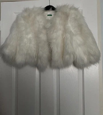 £19.95 • Buy Gorgeous Benetton White Faux Fur Bolero Jacket Size S Approx 10/12