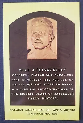 Cooperstown Hall Of Fame BASEBALL 3.5x5.5  Plaque Postcard MIKE KING KELLY • $3.99