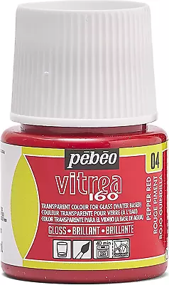 £7.24 • Buy PEBEO 111004 - Transparent Glass Paint Vitrea 160�C - Pepper Red - 45 ML