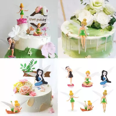 6x Tinkerbell Fairies Princess Peter Pan Figures Doll Toy For Cake Topper Decors • $13.93