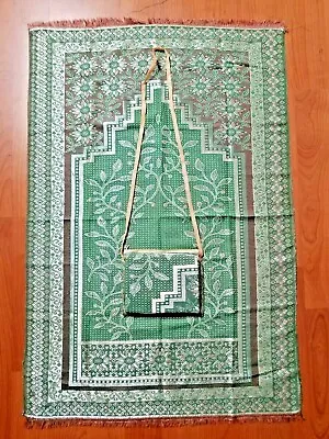 Muslim Travel Prayer Rug Janamaz Turkish Sajda Mat Best Qualiy- GREEN • $15.99