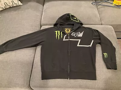 Fox 4 Monster Energy Hoodie Black Full Zip Ricky Carmichael X-large • $39.99