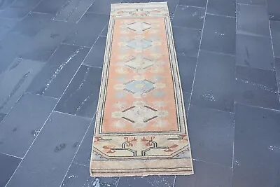 Turkish Runner Rug Entryway Rug Vintage Rug Oushak Rug 2 X 6.2 Ft DC10753 • $120