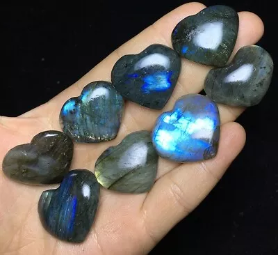 90g Natural Blue Labradorite Quartz Crystal Healing Reiki Heart Stone J788 • $6.50