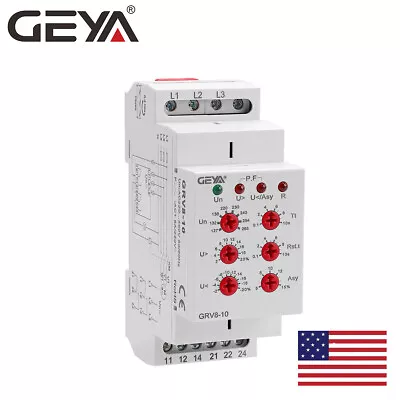 GEYA GRV8-10 Three Phase Voltage Monitoring Relay 8A/AC1 With Phase Protection • $26.69