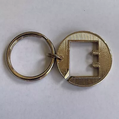 Vintage Keychain Gold Toned Metal Monogram Letter E Avon Key Ring • $7.95