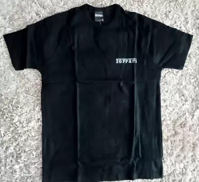 Official Ferrari Black T-Shirt Size MEDIUM F1 • £20