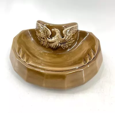 Vintage Atlantic Mold R Young Eagle Shield Ceramic Cigar Cigarette Ashtray • $46.07