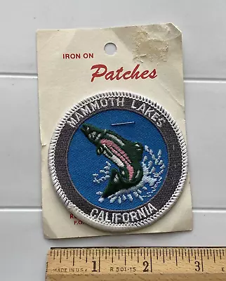 NIP Mammoth Lakes California Jumping Fish Round Embroidered Souvenir Patch Badge • $12.99