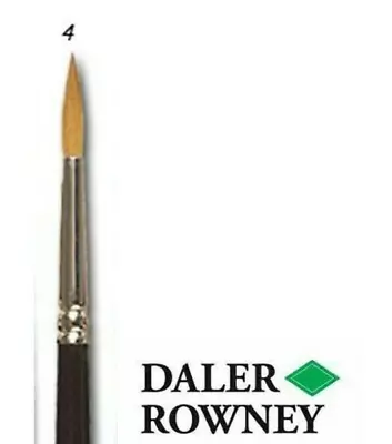 Daler Rowney Watercolour Taklon Round Brush Size 4 Short Handle • £4.27