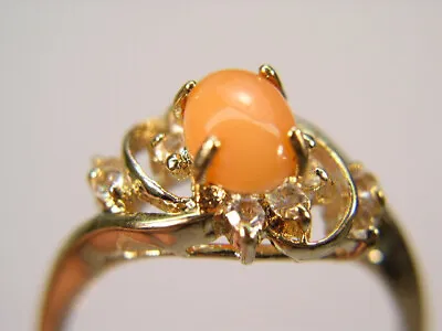 **** 5 ..rings  Coral Semi-precious Gemstone Crystals   Wholesale  Lot 410co • $16.95